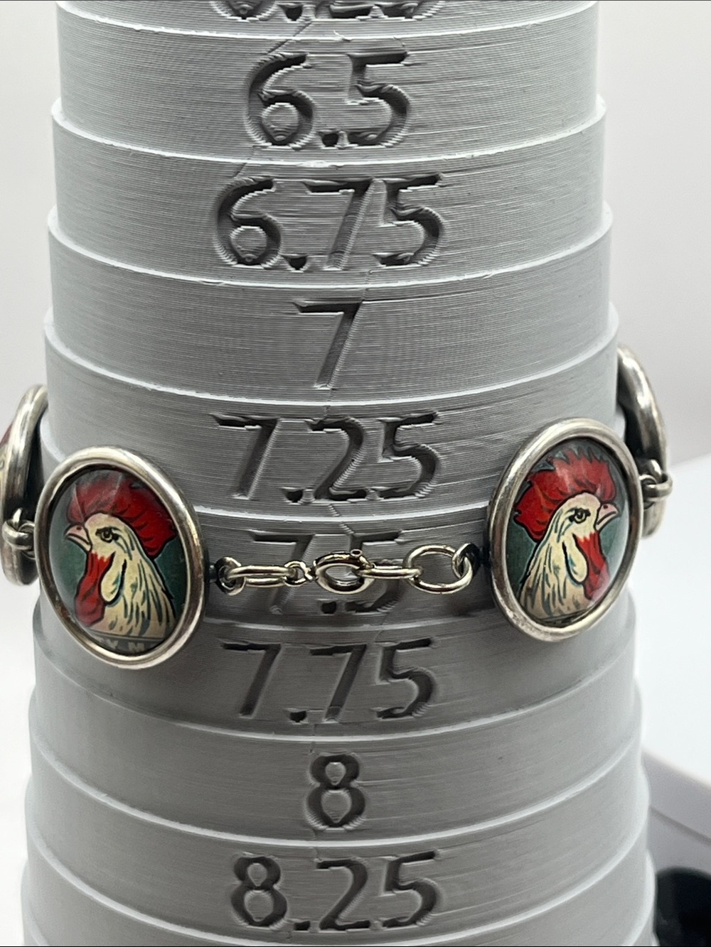 RARE Vintage Retro Red Rooster Disc Bracelet Attributed to Designs From The Deep - Picture 5 of 8